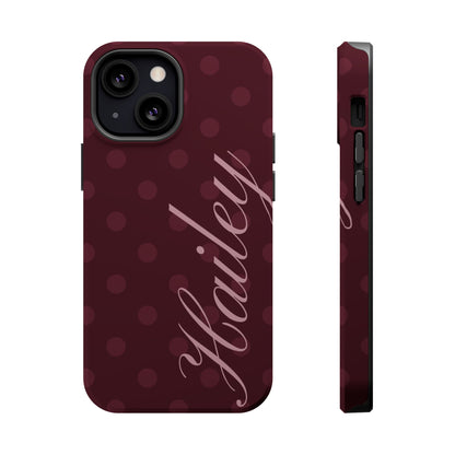 Custom Burgundy Polka Dots iPhone Case