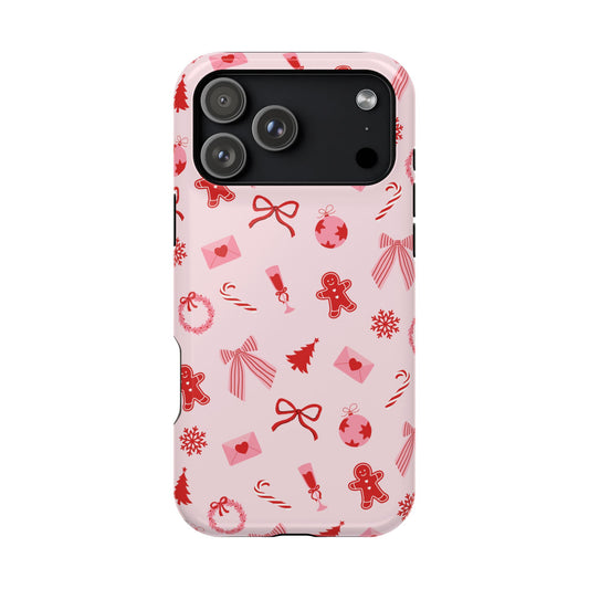 Pink & Red Holiday iPhone Case