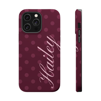 Custom Plum Polka Dots iPhone Case
