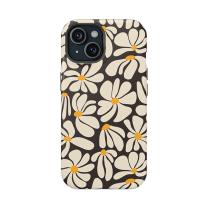 Black Retro Flowers iPhone Case