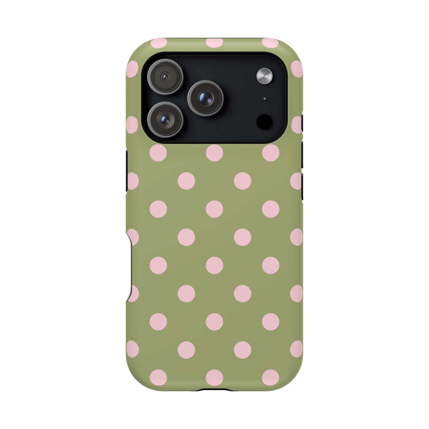 Pink Matcha Polka Dots iPhone Case