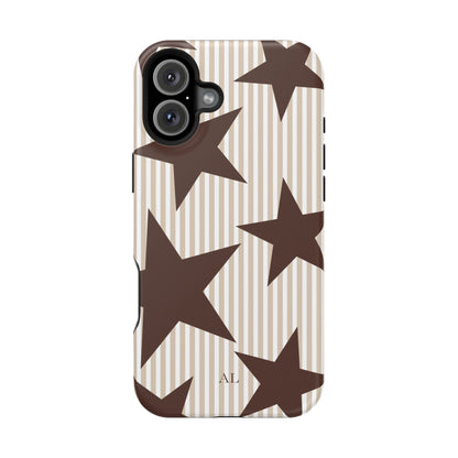 Custom Initials Mocha Star iPhone Case