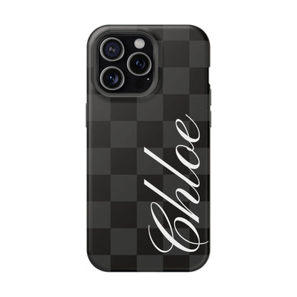 Custom Black Checkered iPhone Case