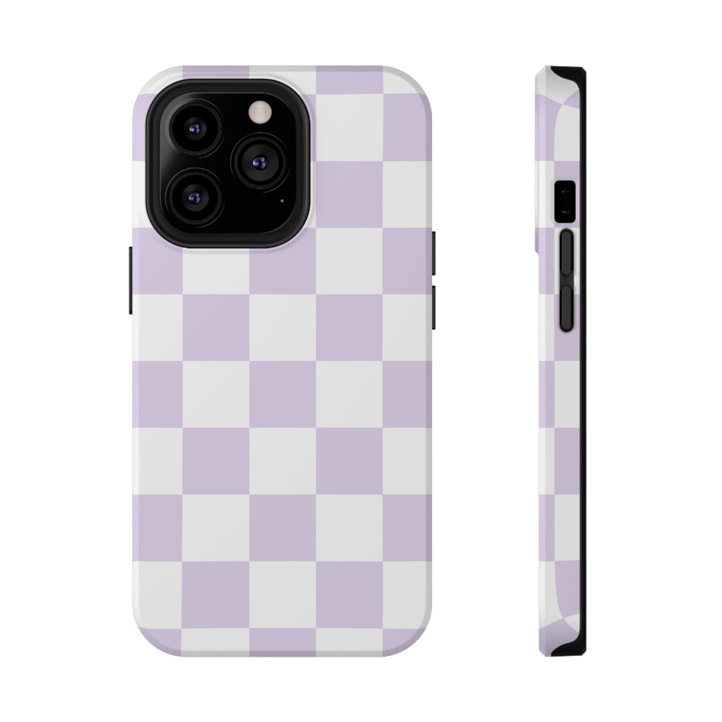 Pastel Purple Checkered iPhone Case