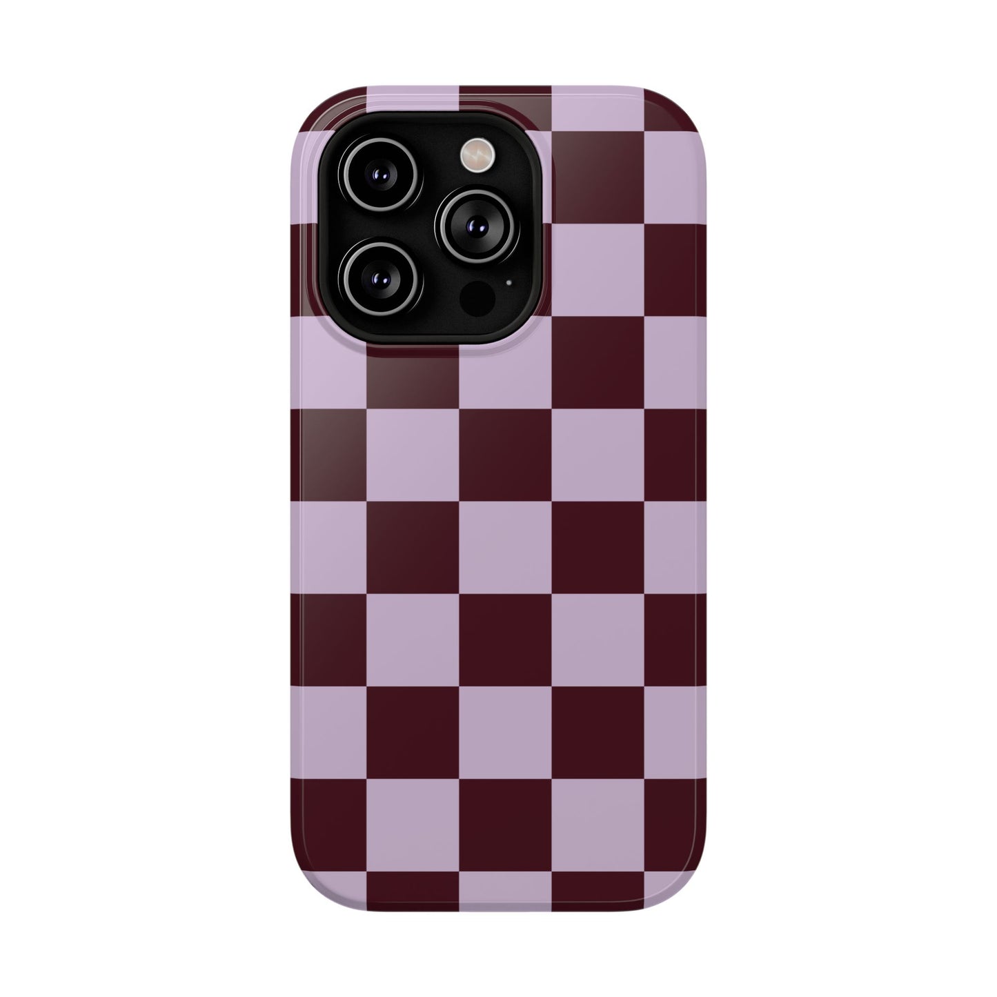 Burgundy & Violet Checkered iPhone Case