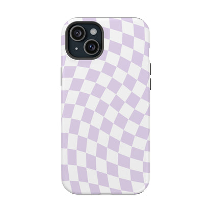 Purple Wavy Checkered iPhone Case