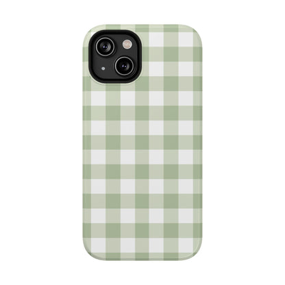 Green Gingham iPhone Case