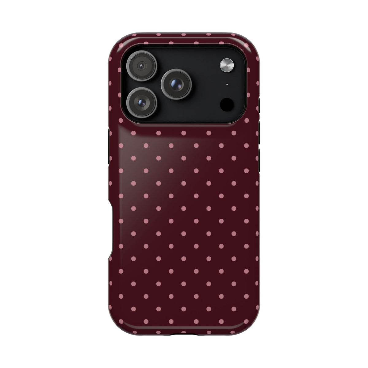 Burgundy & Pink Mini Dots iPhone Case