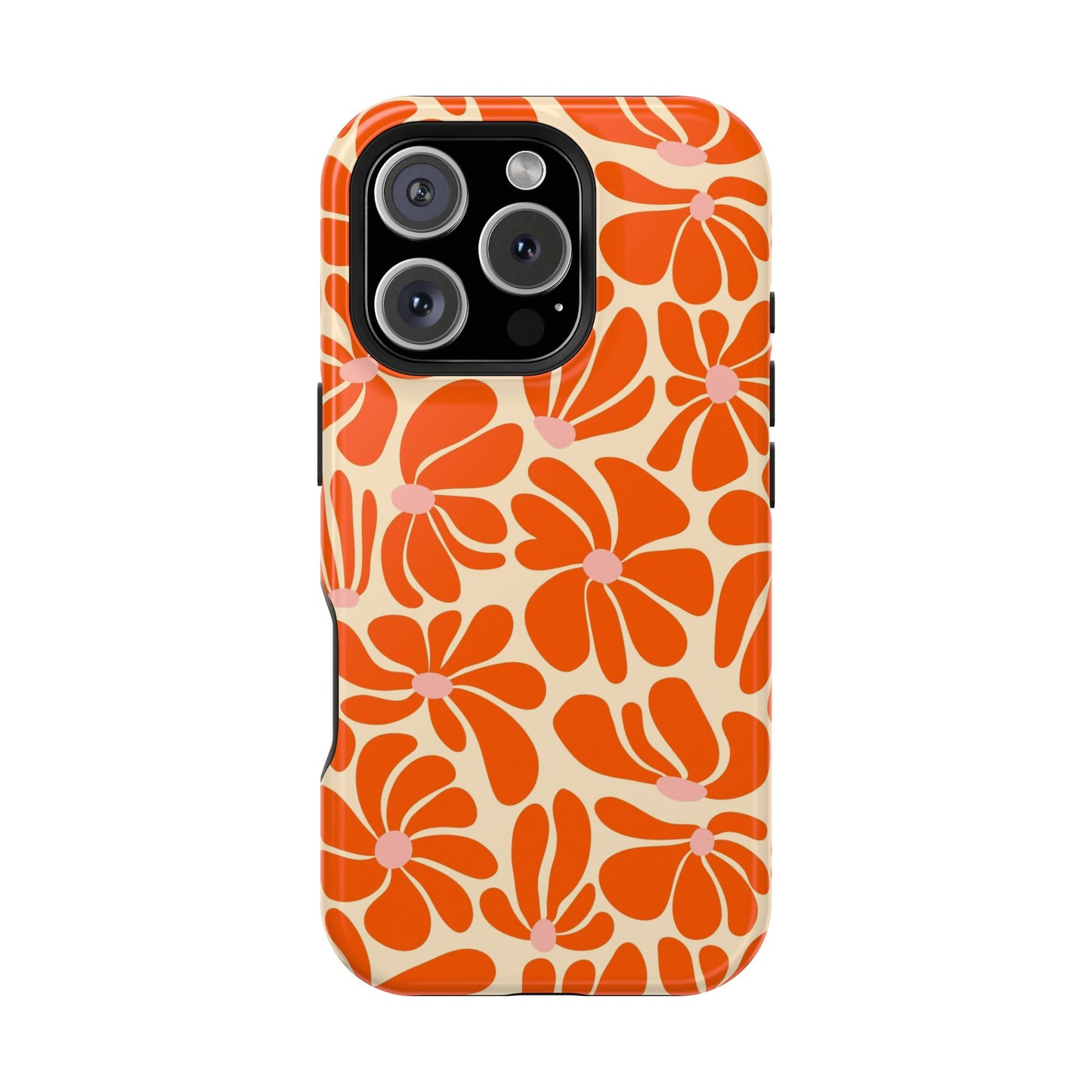 Orange Vintage Flowers iPhone Case