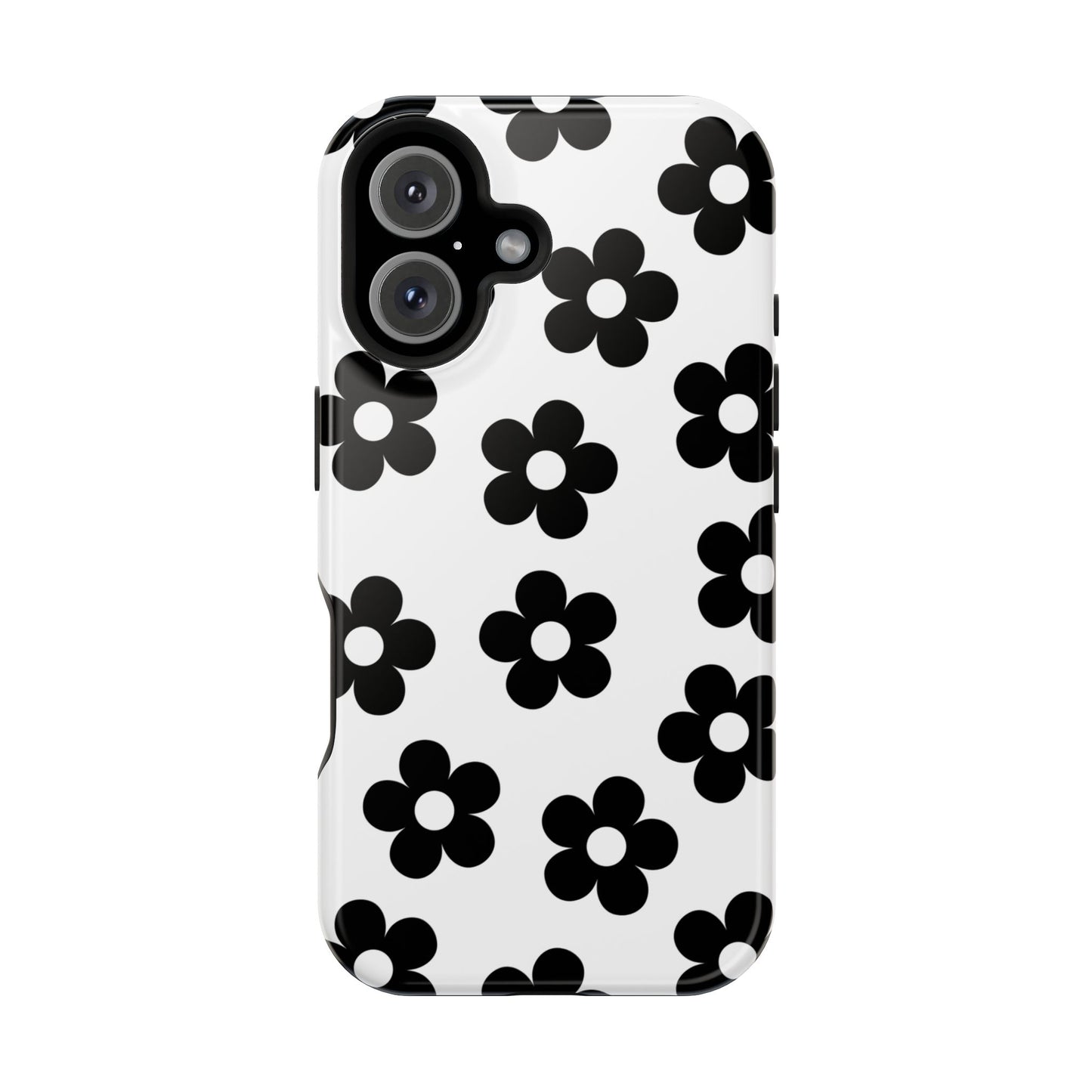 White Retro Flowers iPhone Case