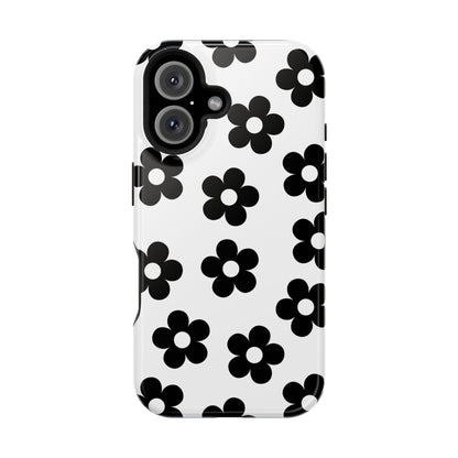 White Retro Flowers iPhone Case
