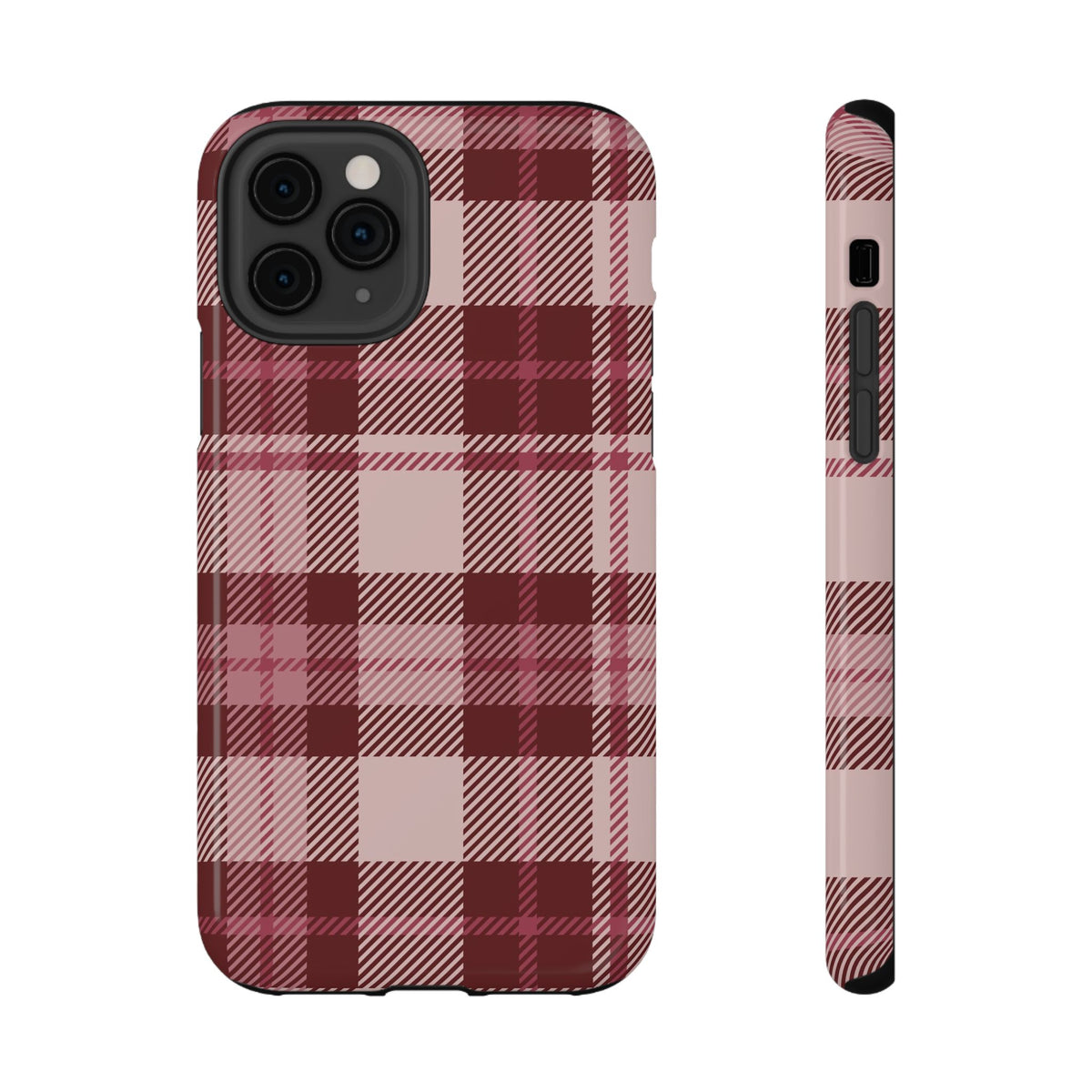 Burgundy Plaid iPhone Case
