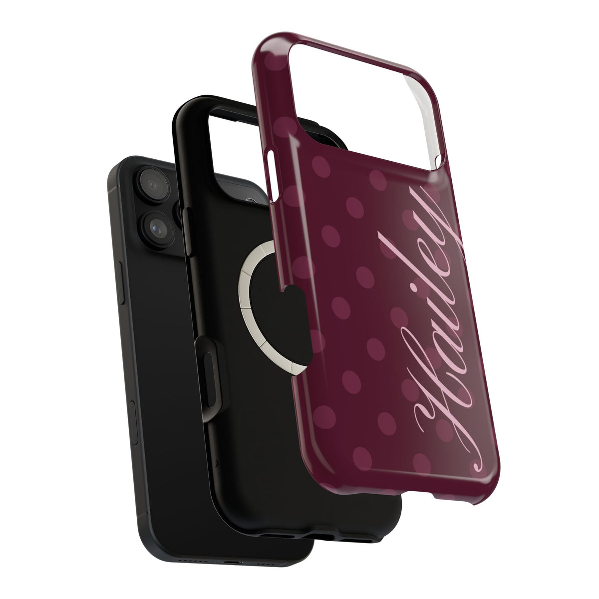 Custom Plum Polka Dots iPhone Case