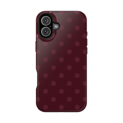 Burgundy Polka Dots iPhone Case