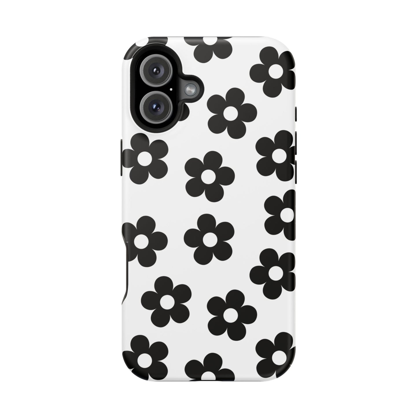 White Retro Flowers iPhone Case