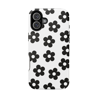 White Retro Flowers iPhone Case