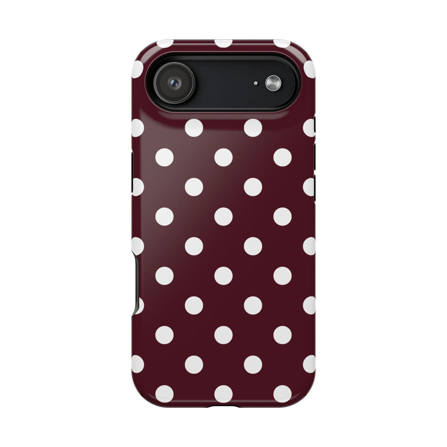 Burgundy Polka Dots iPhone Case