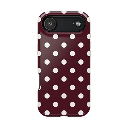 Burgundy Polka Dots iPhone Case