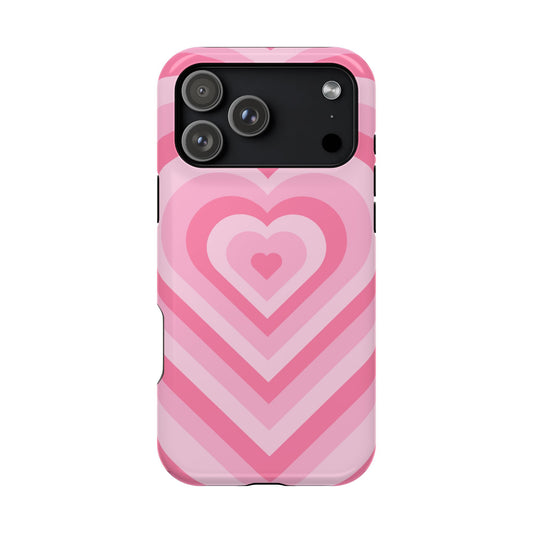Pink Glowing Hearts iPhone Case