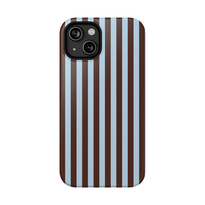 Blue Latte Stripes iPhone Case