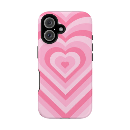 Pink Glowing Hearts iPhone Case