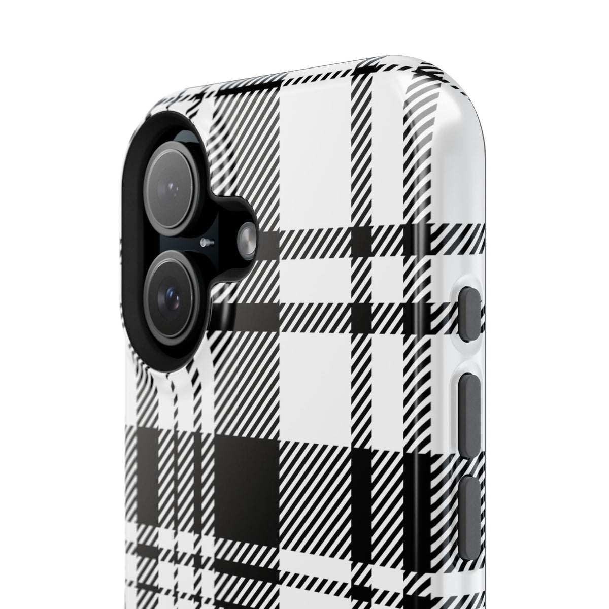 Black Plaid iPhone Case