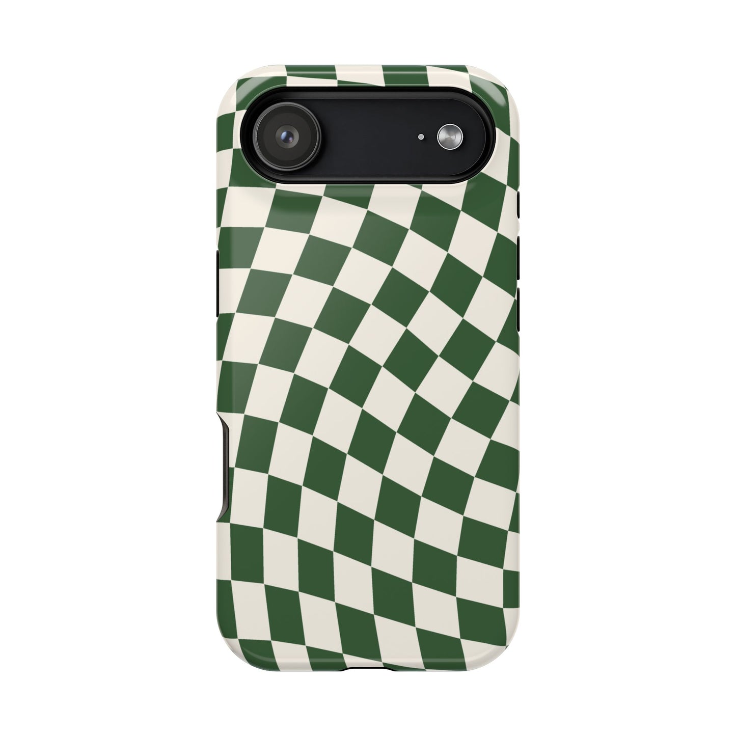 Green Wavy Checkered iPhone Case