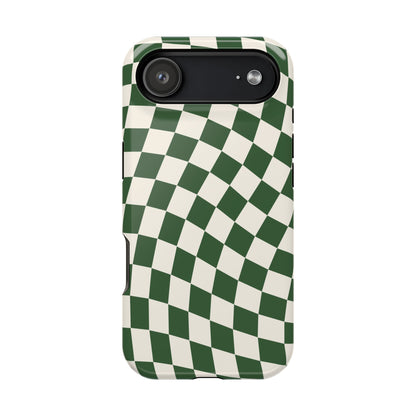 Green Wavy Checkered iPhone Case