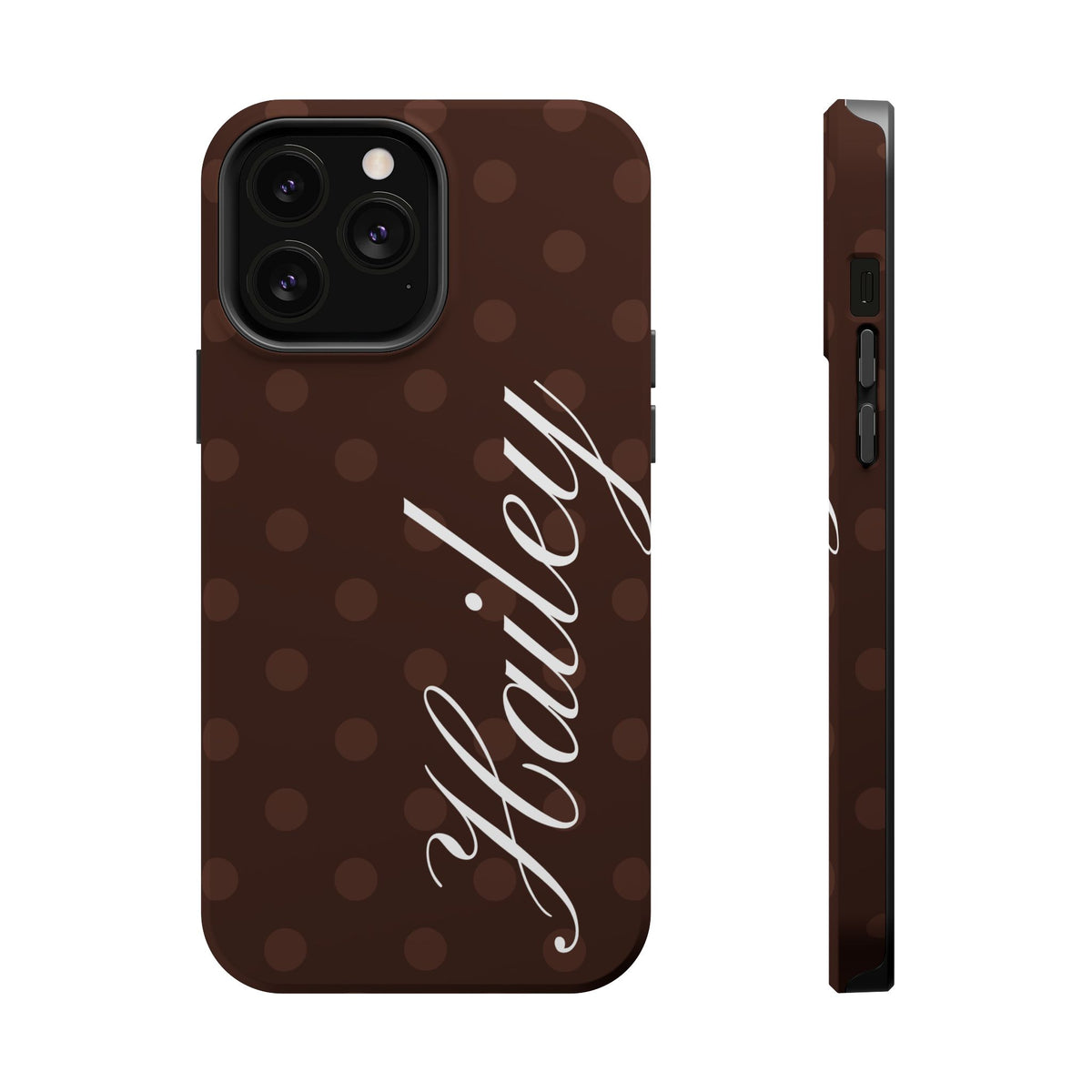 Custom Mocha Polka Dots iPhone Case