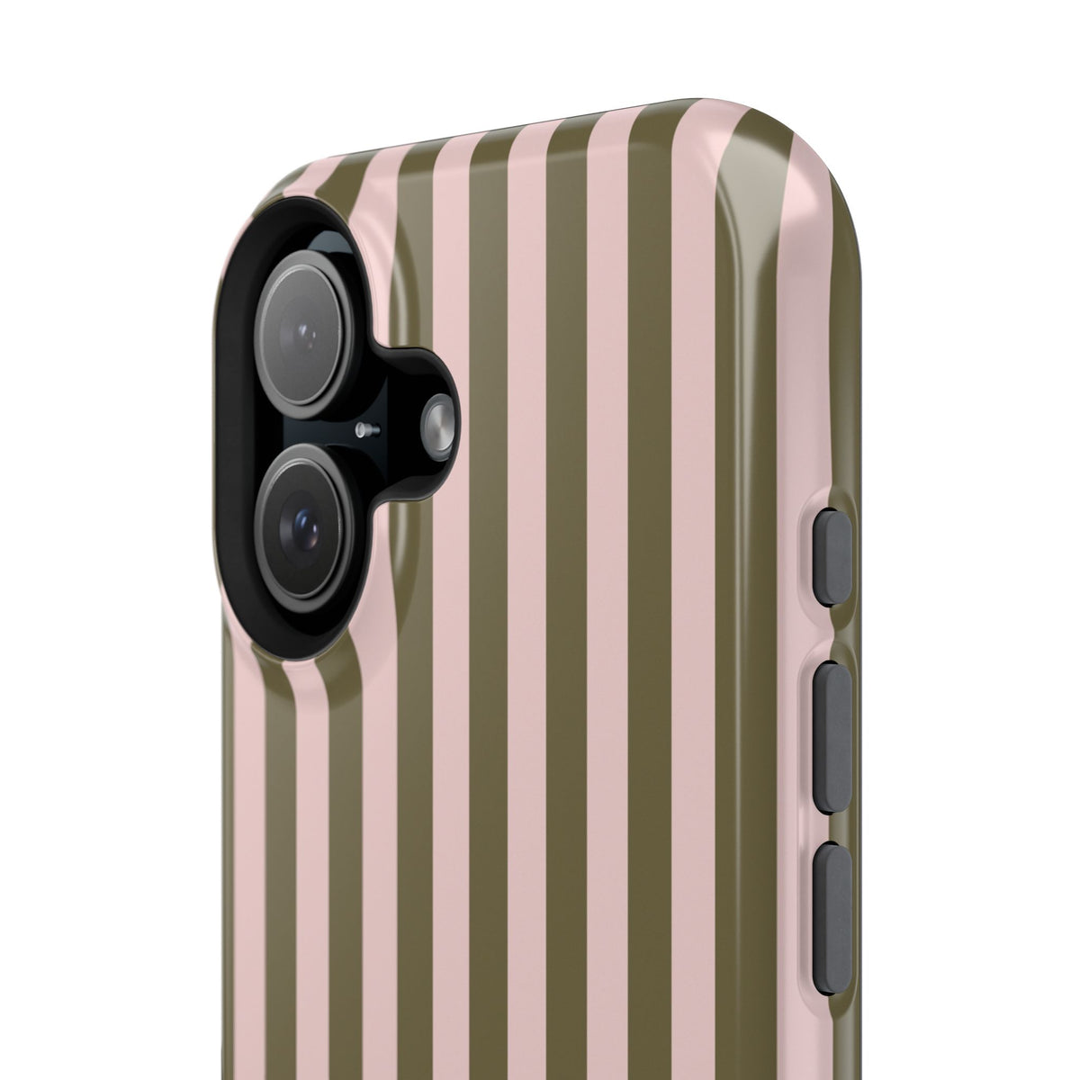Pink Pistachio Stripes iPhone Case