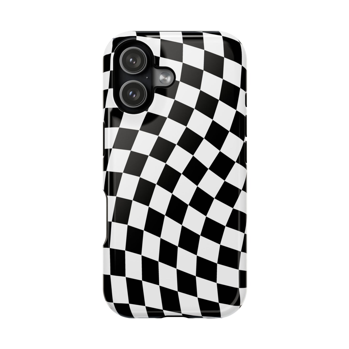 Black Wavy Checkered iPhone Case