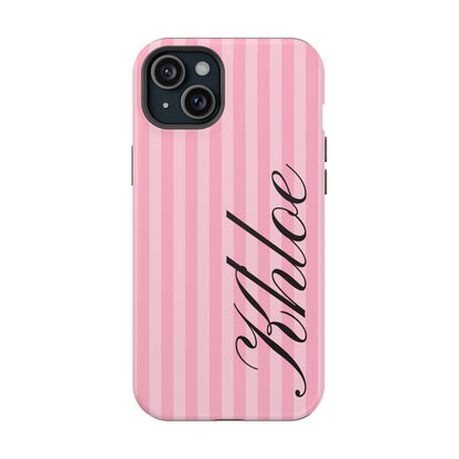 Personalized Bubblegum Stripes iPhone Case