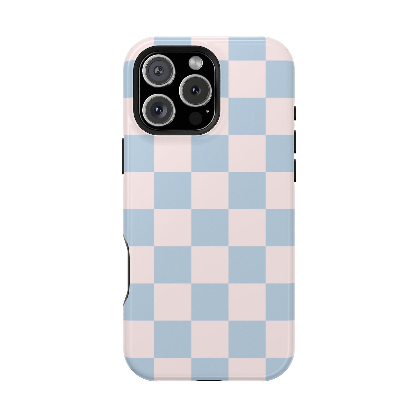 Light Pink & Blue Checkered iPhone Case