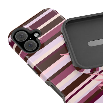 Custom Berry Mocha Stripes iPhone Case