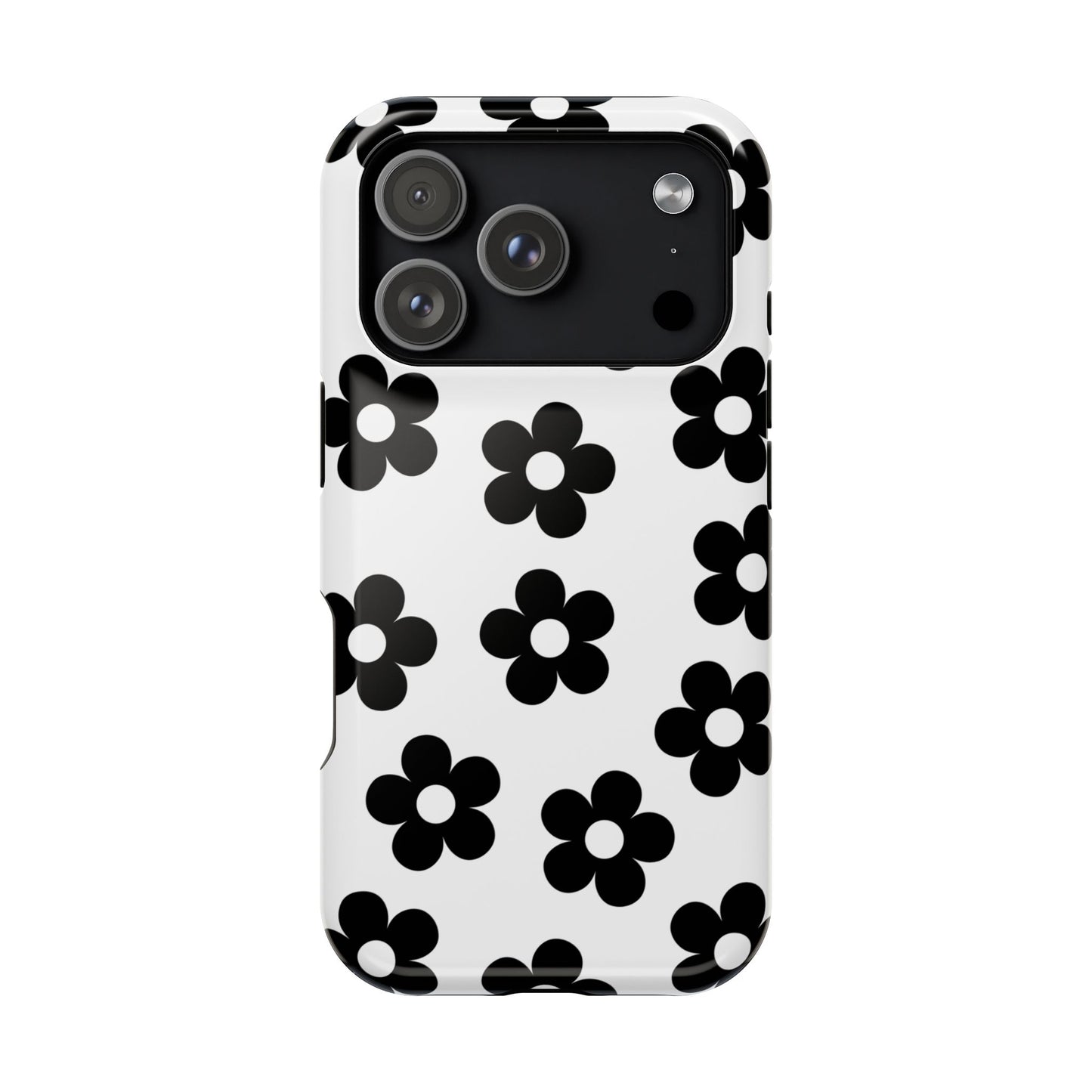 White Retro Flowers iPhone Case