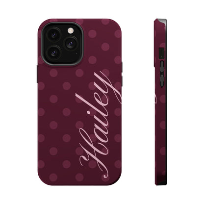 Custom Plum Polka Dots iPhone Case