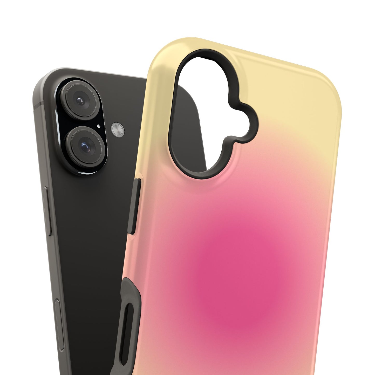 Hot Pink & Yellow Aura iPhone Case