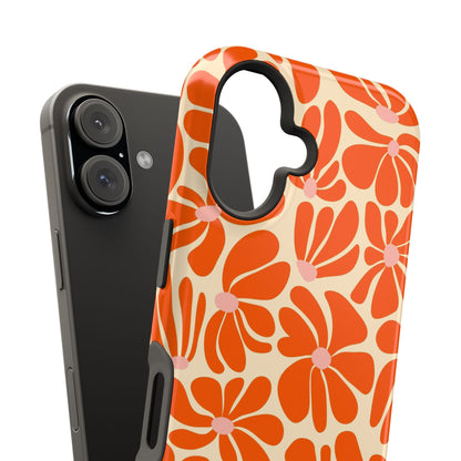 Orange Vintage Flowers iPhone Case