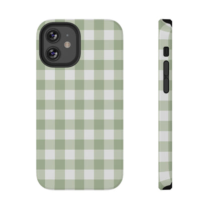 Green Gingham iPhone Case