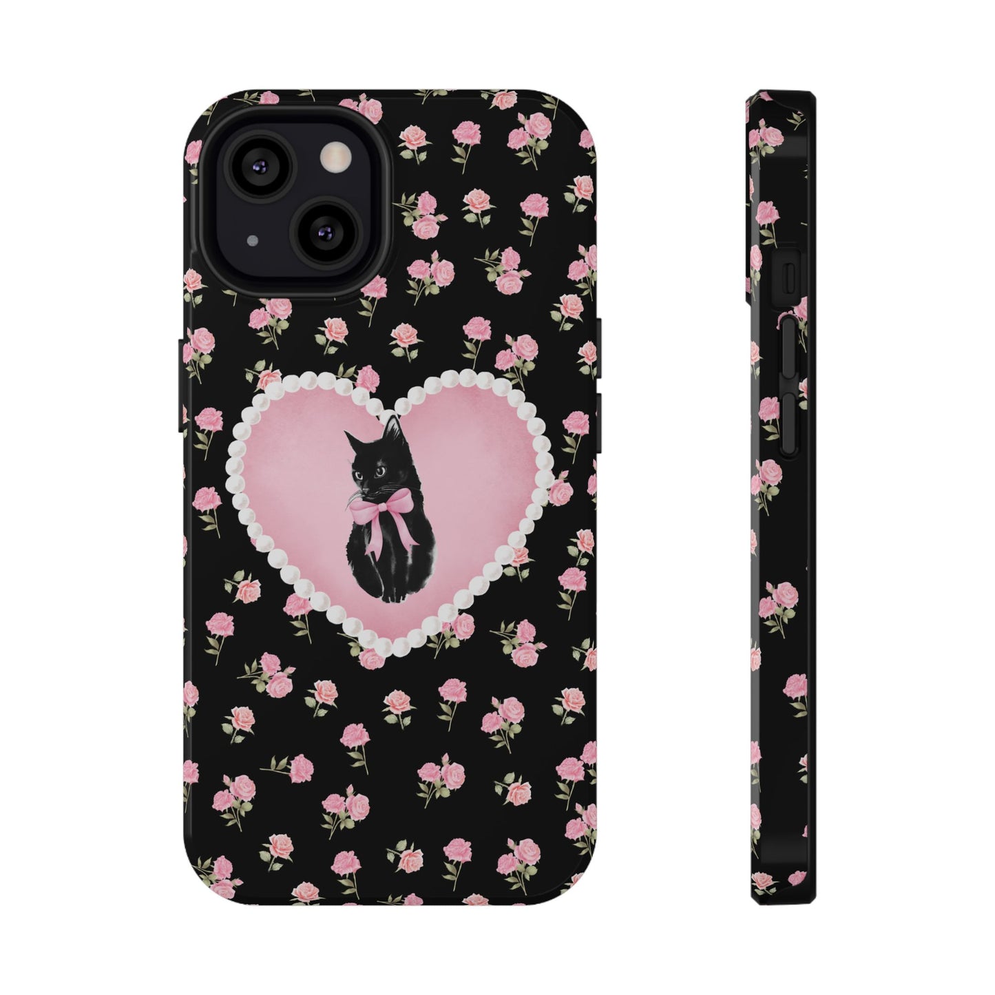 Black Féline Roses iPhone Case