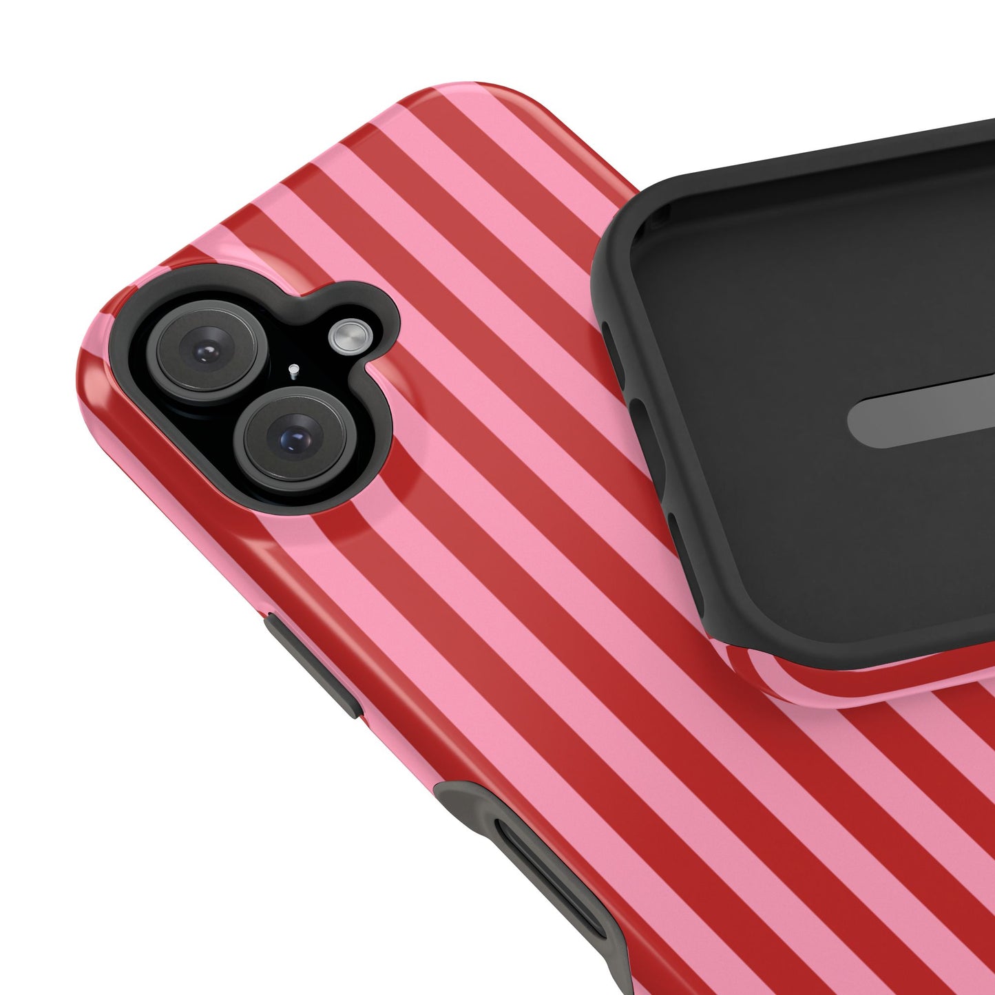 Cherry Blush Stripes iPhone Case