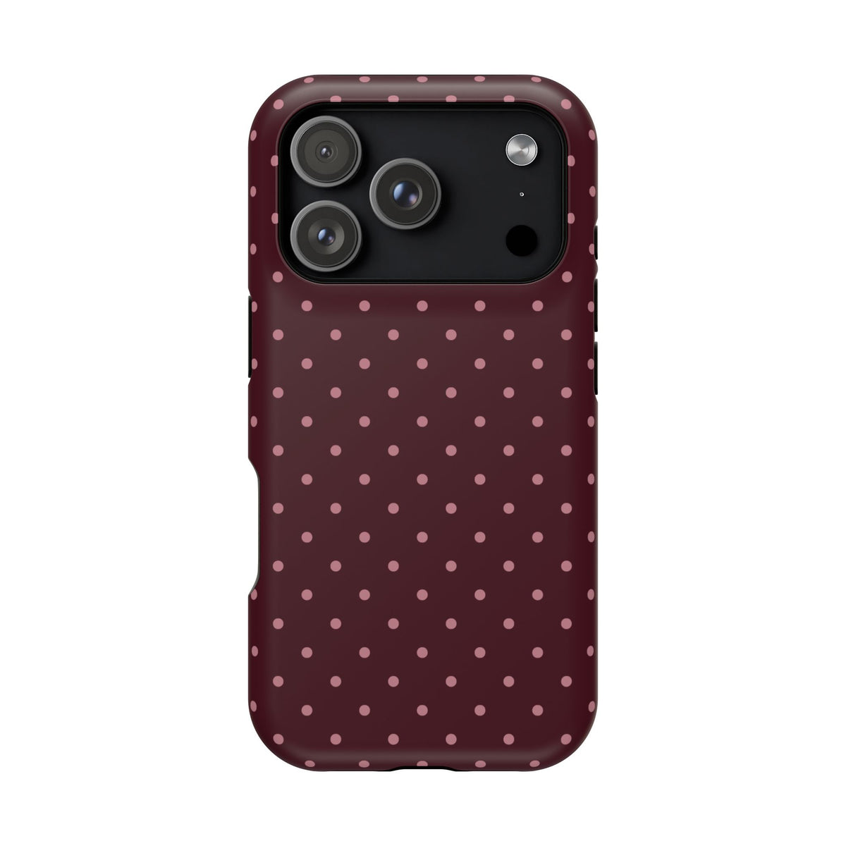 Burgundy & Pink Mini Dots iPhone Case
