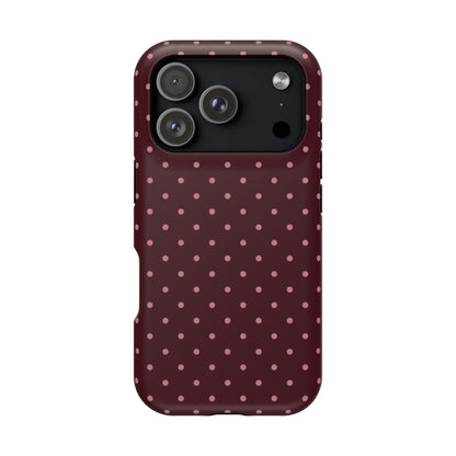 Burgundy & Pink Mini Dots iPhone Case
