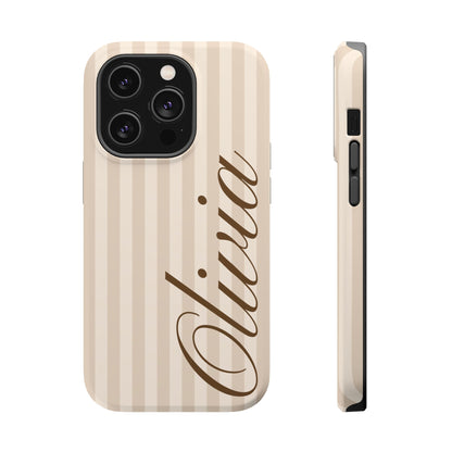 Custom Beige Stripes iPhone Case
