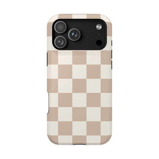 Neutral Checkered iPhone Case