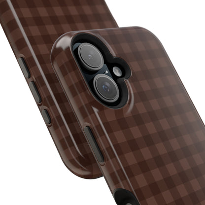 Brown Gingham iPhone Case