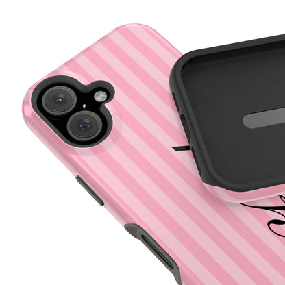 Personalized Bubblegum Stripes iPhone Case