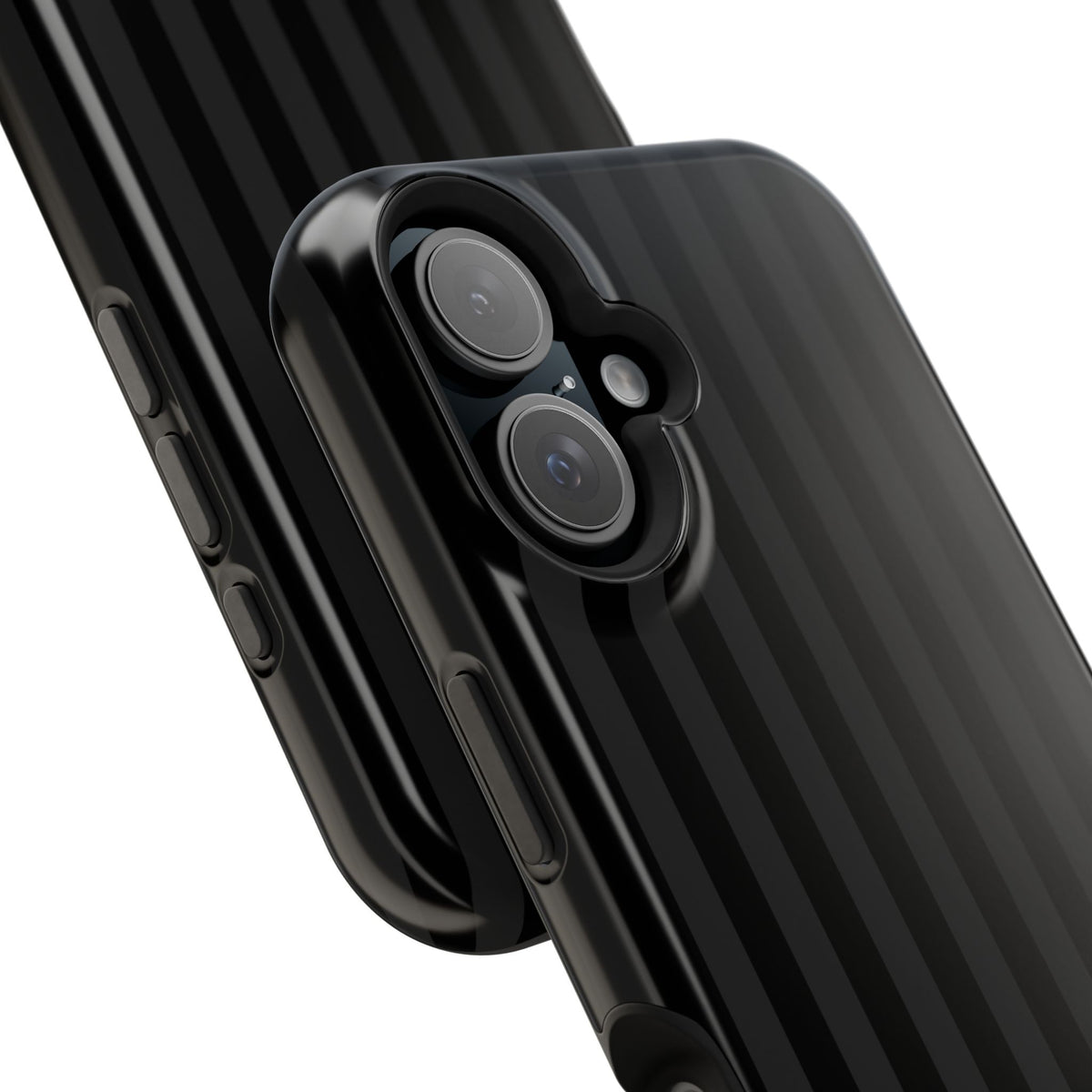 Custom Initials Black Stripes iPhone Case
