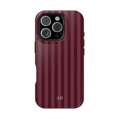 Custom Burgundy Stripes iPhone Case
