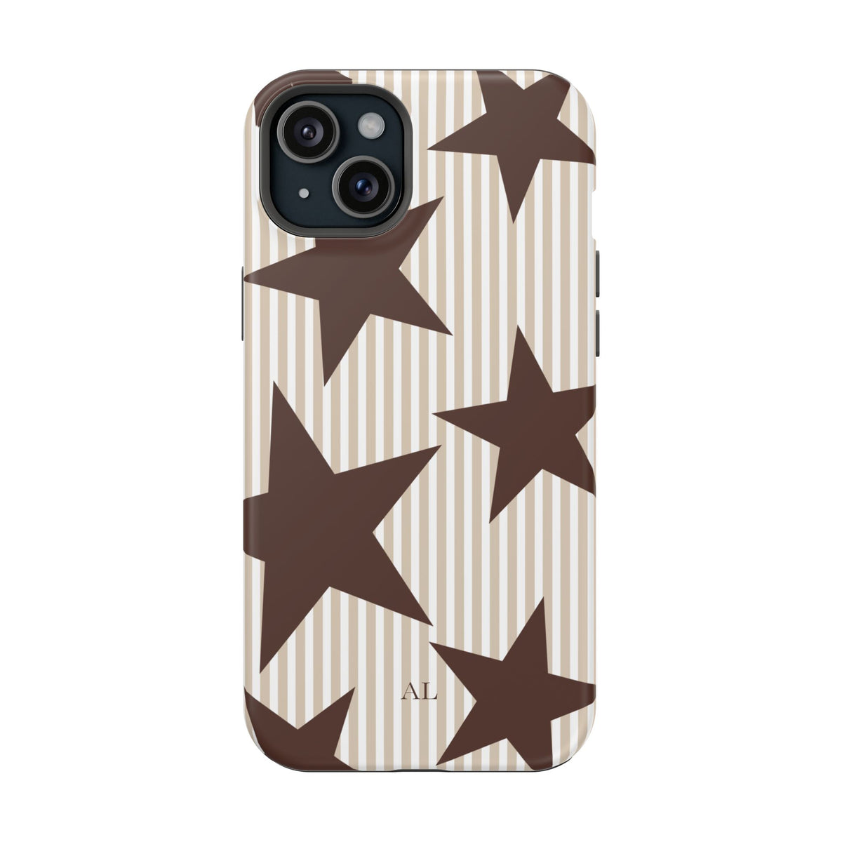 Custom Initials Mocha Star iPhone Case